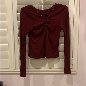 F21 long sleeve with ties in front